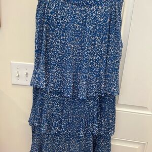 Traffic People Blue Patterned Maxi Skirt